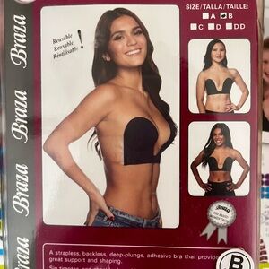 Braza Women's Strapless Adhesive Bra - Deep Plunge, Beige